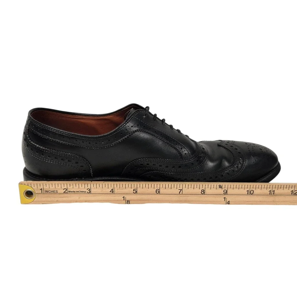 Allen Edmonds McAllister Oxford Men 11.5 D Black Leather Wingtip 6205 Shoes Vtg